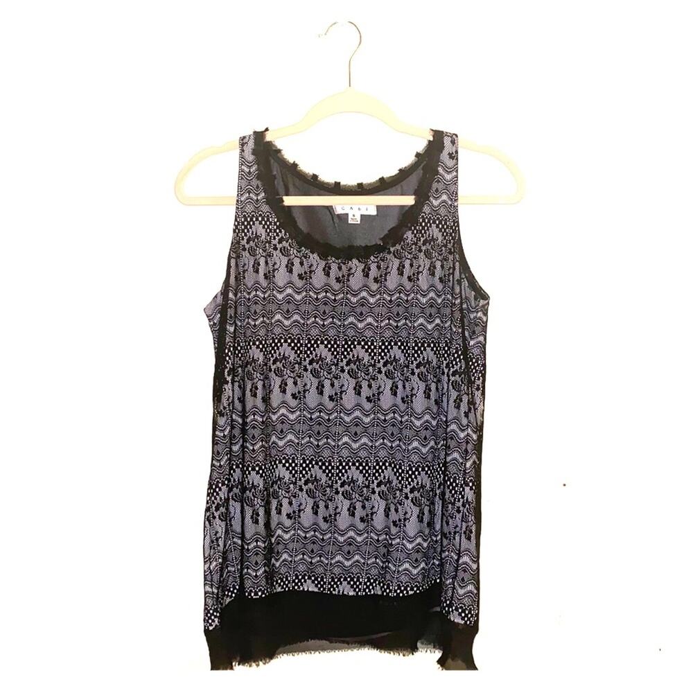 CABI whimsigoth sleevless lightweight black lace Tank Size S